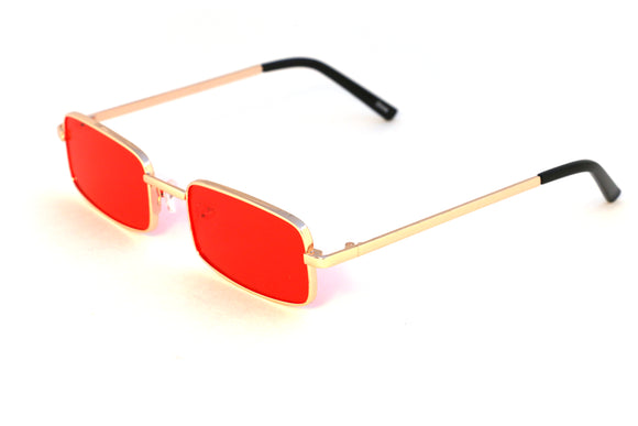 90's Rectangle Shades in Red